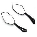 Universal Metal Motorcycle Rear View Side Mirrors Black 8mm 10mm Thread