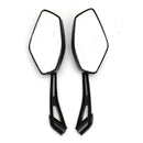 Universal Metal Motorcycle Rear View Side Mirrors Black 8mm 10mm Thread
