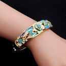 Retro 18K Gold Plated Rhinestone Bracelets Elegant Butterfly Flowers Bangle Bracelet For Women