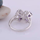 Rose Gold Platinum Plated Zircon Crystal Butterfly Finger Ring For Women