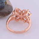 Rose Gold Platinum Plated Zircon Crystal Butterfly Finger Ring For Women
