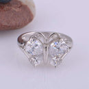 Rose Gold Platinum Plated Zircon Crystal Butterfly Finger Ring For Women