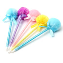 5Pcs Adorable Fluffy Pens Cute Ribbon Princess Lovely Ballpoint Ball Pen