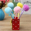 5Pcs Adorable Fluffy Pens Cute Ribbon Princess Lovely Ballpoint Ball Pen