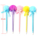 5Pcs Adorable Fluffy Pens Cute Ribbon Princess Lovely Ballpoint Ball Pen