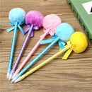 5Pcs Adorable Fluffy Pens Cute Ribbon Princess Lovely Ballpoint Ball Pen