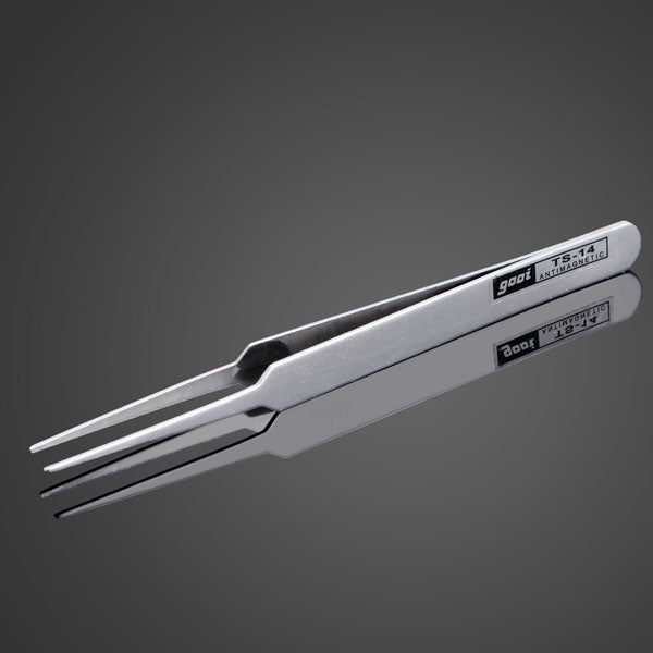 GOOI TS - 14 1mm Superfine Straight Tweezers Non-corrosive Stainless Steel Tweezers