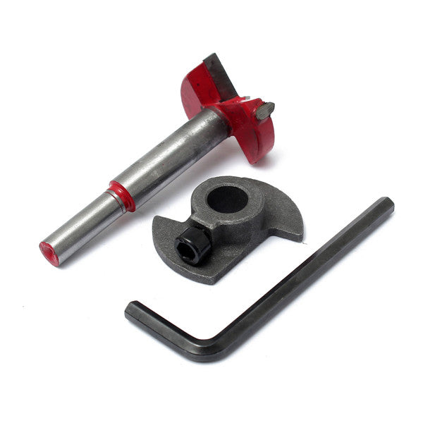 Boring Wood Hole Saw Cutter Drill Bit and Depth Guide Wood Working Tungsten Tipped Carbide Drilling Hinge Hole