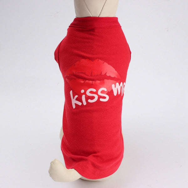 Summer Vogue Pet Dog Cat Vest Waistcoat Sleeveless Red Lip Vest Coat