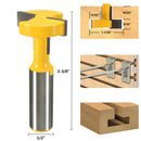 Drillpro RB3 Straight T-Slot Router Bit 1/2 Inch Shank Carbide Wood Milling Cutter