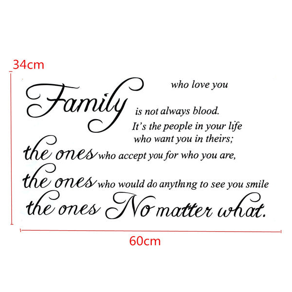 Family Quote Wall Sticker Removable Decal Mural DIY Living Room Art Home Decor