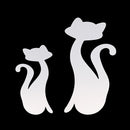 DIY 3D Four Cute Cats Acrylic Mirror Wall Stickers Home Room Art Decal