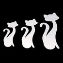 DIY 3D Four Cute Cats Acrylic Mirror Wall Stickers Home Room Art Decal
