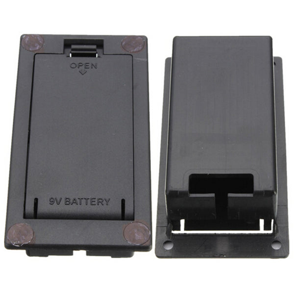 Flat Mount 9V Battery Case Box Holder Cover Electric Guitar Bass Part Black