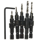 5pcs Hss Countersink Drill Cone Bit Set Quick Change Hex Shank Woodworking Screw Reamer