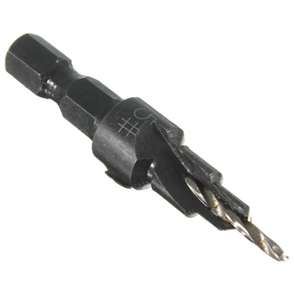 5pcs Hss Countersink Drill Cone Bit Set Quick Change Hex Shank Woodworking Screw Reamer