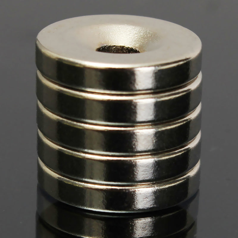 5pcs N50 15x3mm Countersunk Ring Magnets 4mm Hole Rare Earth Neodymium Magnets