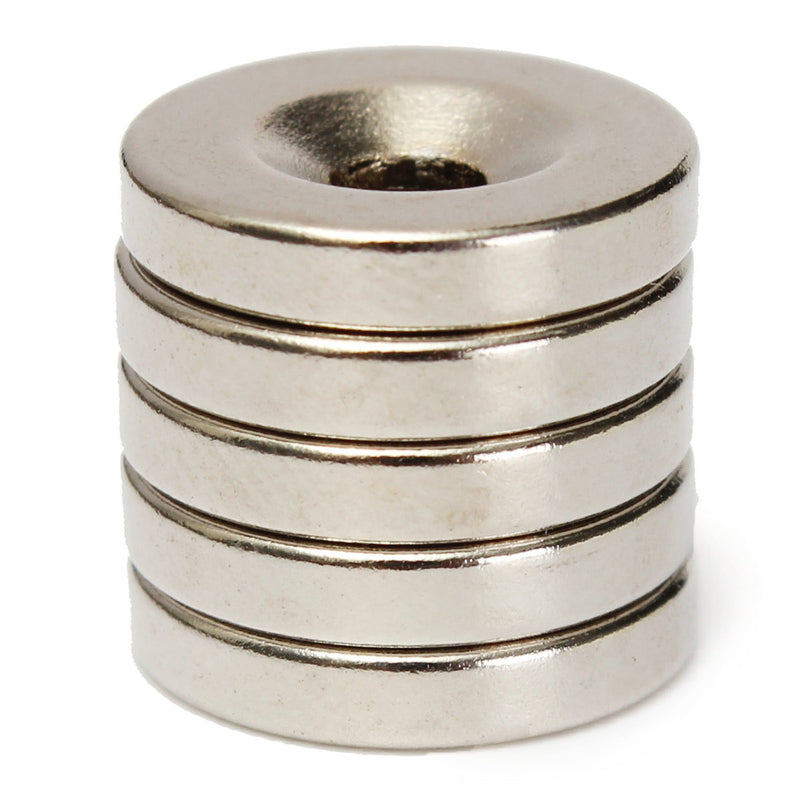 5pcs N50 15x3mm Countersunk Ring Magnets 4mm Hole Rare Earth Neodymium Magnets