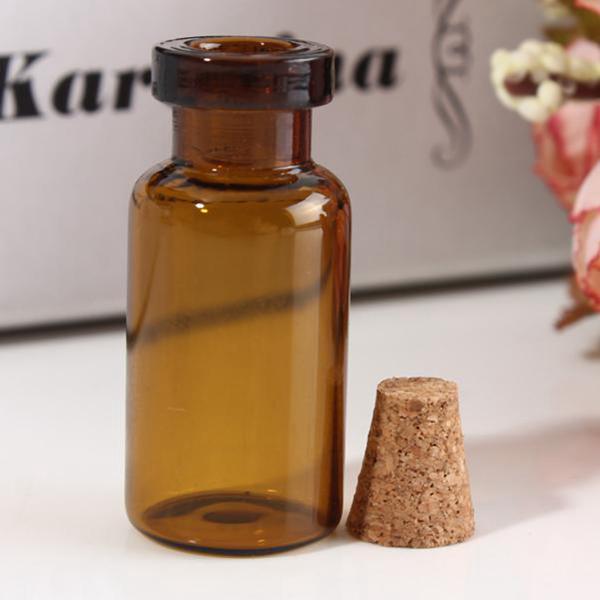 Clear Bronze Empty Wishing Message Glass Bottle Vial With Cork