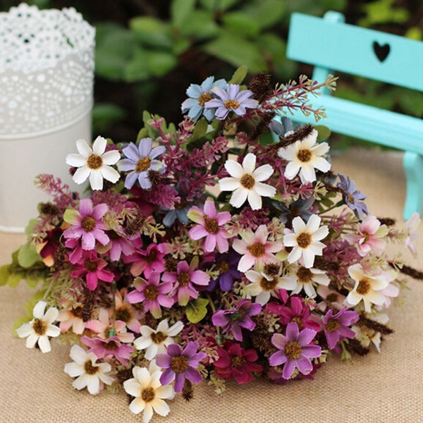 Artificial Daisy Silk Flowers Leaf Home Party Wedding Garden DIY Decorations