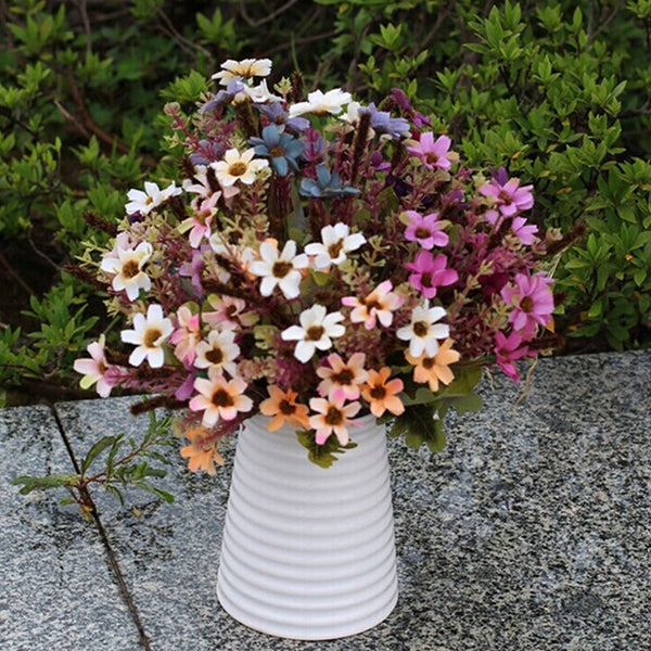 Artificial Daisy Silk Flowers Leaf Home Party Wedding Garden DIY Decorations