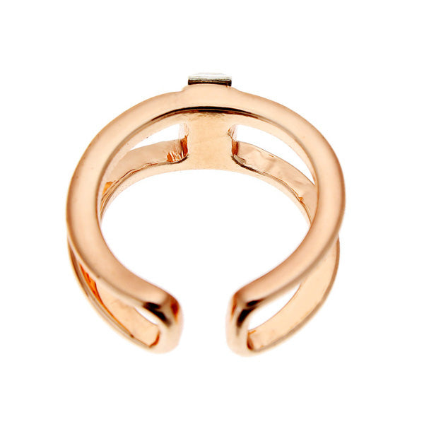 Gold Silver Double Layer Crystal Knuckle Finger Ring Women Jewelry