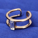 Gold Silver Double Layer Crystal Knuckle Finger Ring Women Jewelry