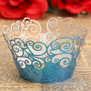 12pcs 7 Colors Filigree Cup Cake Wrappers Wrap Case Wedding Birthday Party Supplies
