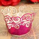 12pcs 7 Colors Filigree Cup Cake Wrappers Wrap Case Wedding Birthday Party Supplies