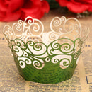 12pcs 7 Colors Filigree Cup Cake Wrappers Wrap Case Wedding Birthday Party Supplies