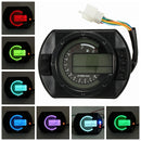 Motorcycle KMH LCD Digital Odometer Speedometer Tachometer With 7 Colors Background