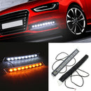 9LED Daytime Running Driving White DRL Turn Signal LED Lights