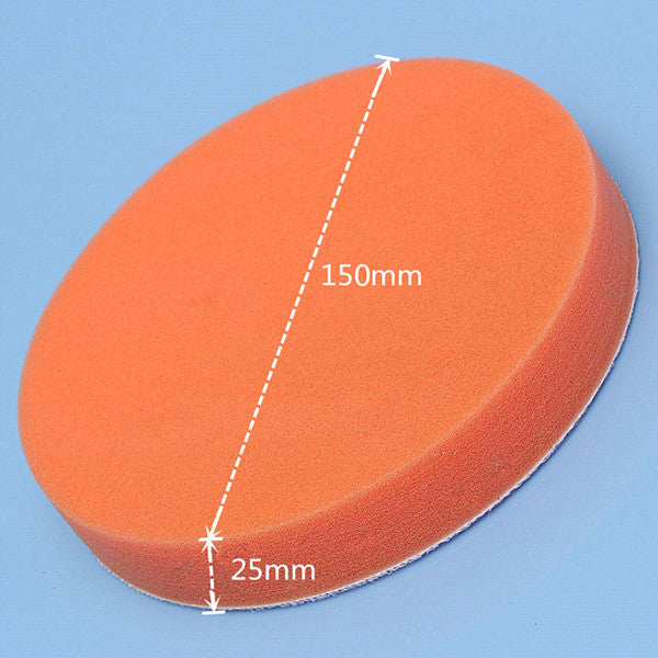 6 Inch 150mm Flat Polishing Heads Soft Foam Buffer Sponge Orange Head Pads