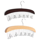 Multifunction Hardwood Belt Tie Cap Hanger With 12Pcs Chrome Hook Closet Hook