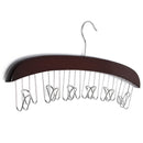 Multifunction Hardwood Belt Tie Cap Hanger With 12Pcs Chrome Hook Closet Hook