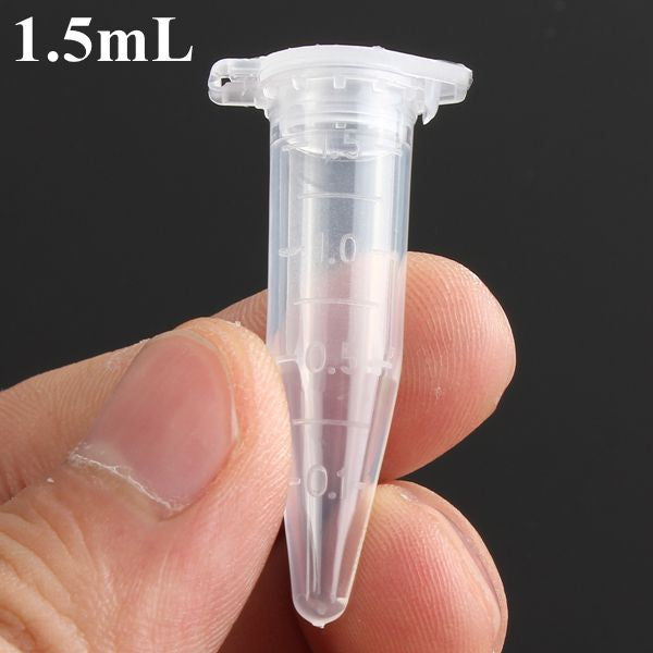 25pcs 1.5mL Disposable Graduated Clear Plastic Eppendorf Centrifuge Tube Vial