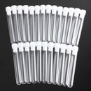 25pcs Round Bottom Clear Plastic Test Tube With Cap Stopper 15X100mm