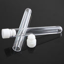 25pcs Round Bottom Clear Plastic Test Tube With Cap Stopper 15X100mm