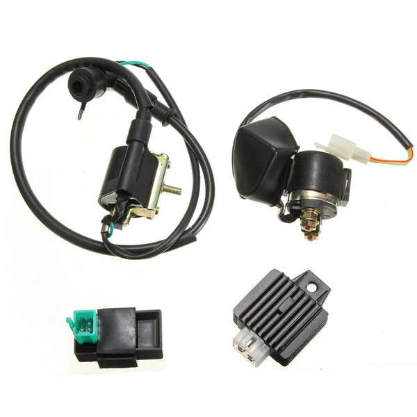CDI Box Ignition Coil Voltage Regulator Rectifier Ralay Kit For 110cc 125cc ATV Dirt Bike