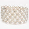 Temperament Full Rhinestone Pearl Multilayer Winding Wide Bracelet