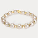 Temperament Full Rhinestone Pearl Multilayer Winding Wide Bracelet