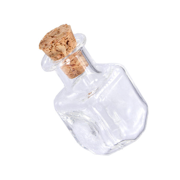 10x25mm Multicolor Mini Glass Square Message Wishing Bottle Vial