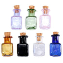 10x25mm Multicolor Mini Glass Square Message Wishing Bottle Vial