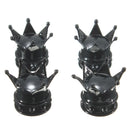4pcs Tire Wheel Stem Air Dust Valve Cap Cover Crown Shaped Motorcycle Car Bike