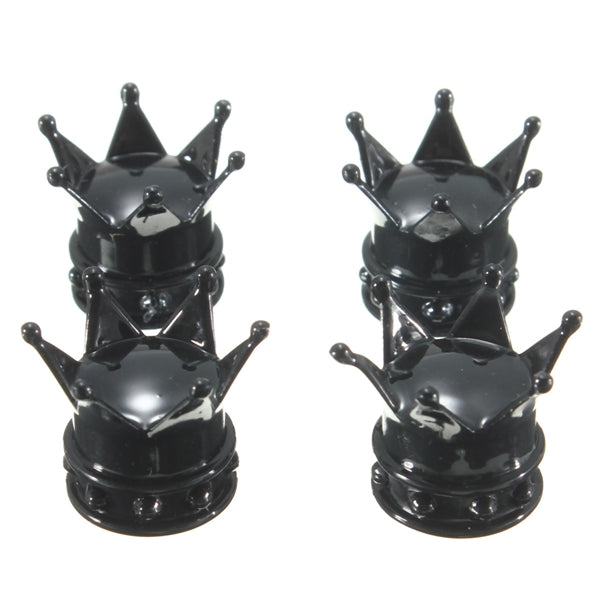 4pcs Tire Wheel Stem Air Dust Valve Cap Cover Crown Shaped Motorcycle Car Bike