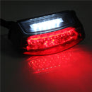 Universal Motorcycle Blackened LED Rear Tail Brake Stop Light Number Plate Lamp
