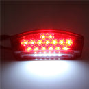 Universal Motorcycle Blackened LED Rear Tail Brake Stop Light Number Plate Lamp