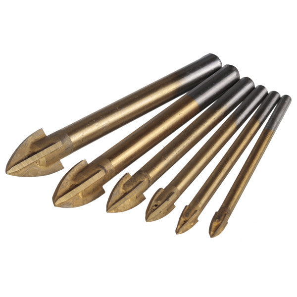 Titanium Carbide Glass Drill Bit Cross Spear Point Head Drill Bit For Wall Ceramic Tile
