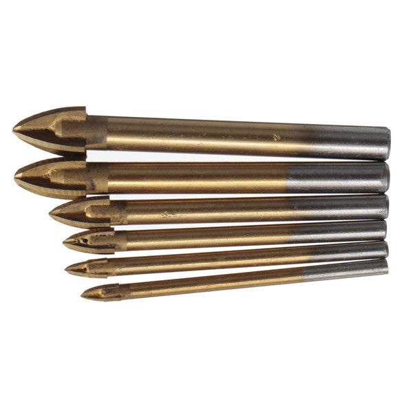 Titanium Carbide Glass Drill Bit Cross Spear Point Head Drill Bit For Wall Ceramic Tile