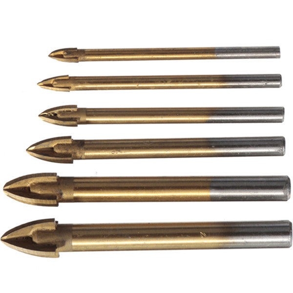 Titanium Carbide Glass Drill Bit Cross Spear Point Head Drill Bit For Wall Ceramic Tile